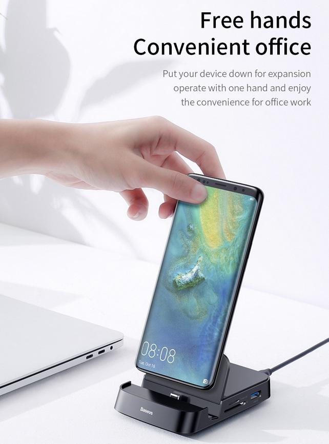 Baseus USB Type C HUB Docking Station Pad Station USB-C to HDMI Dock Power Adapter for Huawei P30 P20 Pro for Samsung S10 S9. 