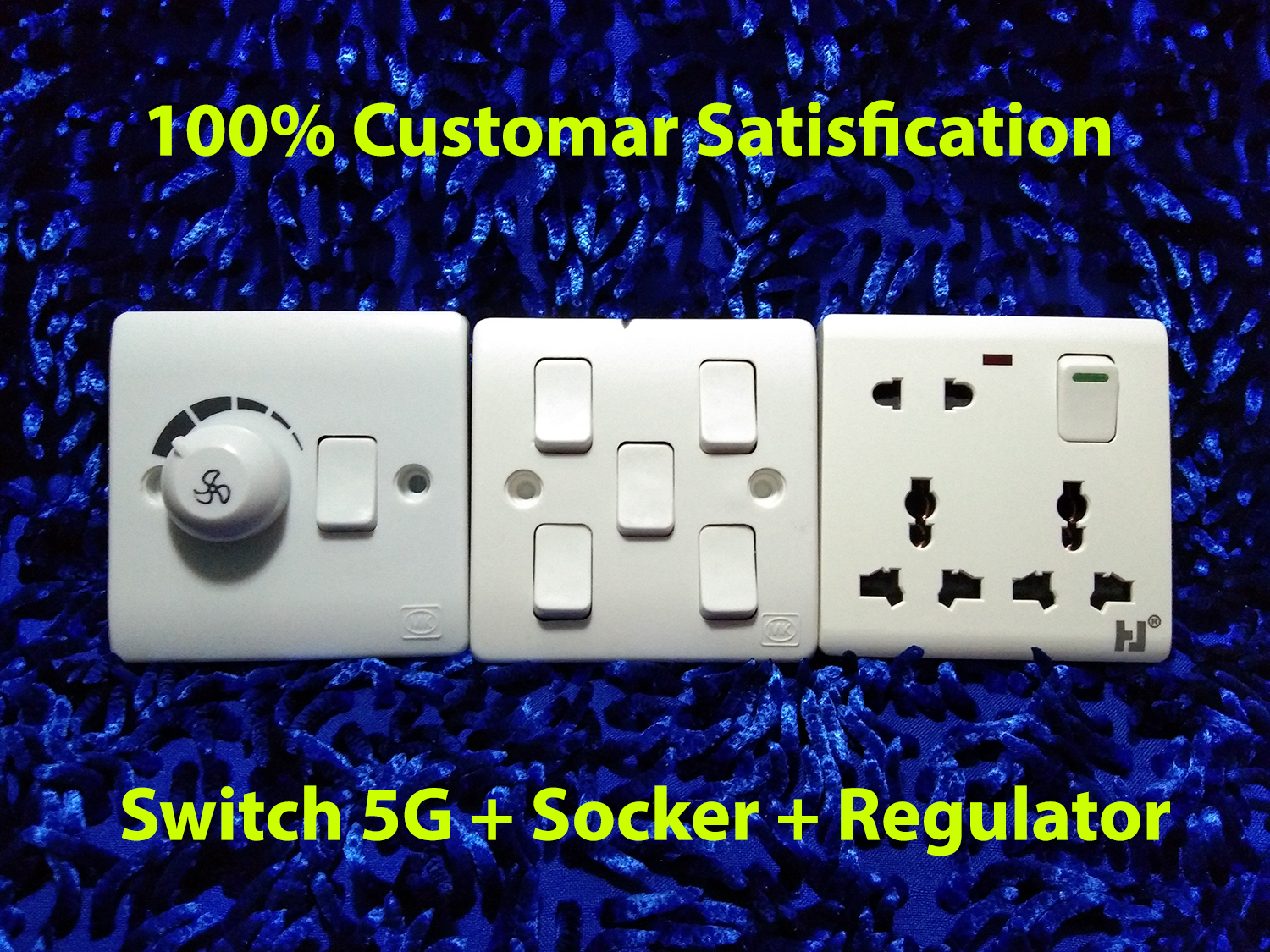 MK Switch Five Gang Socket & Regulator