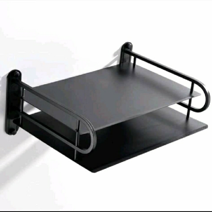 2 layer Wall Mount Wifi Router Stand/TV Box Stand,Hanging Storage Organizer metal Stand