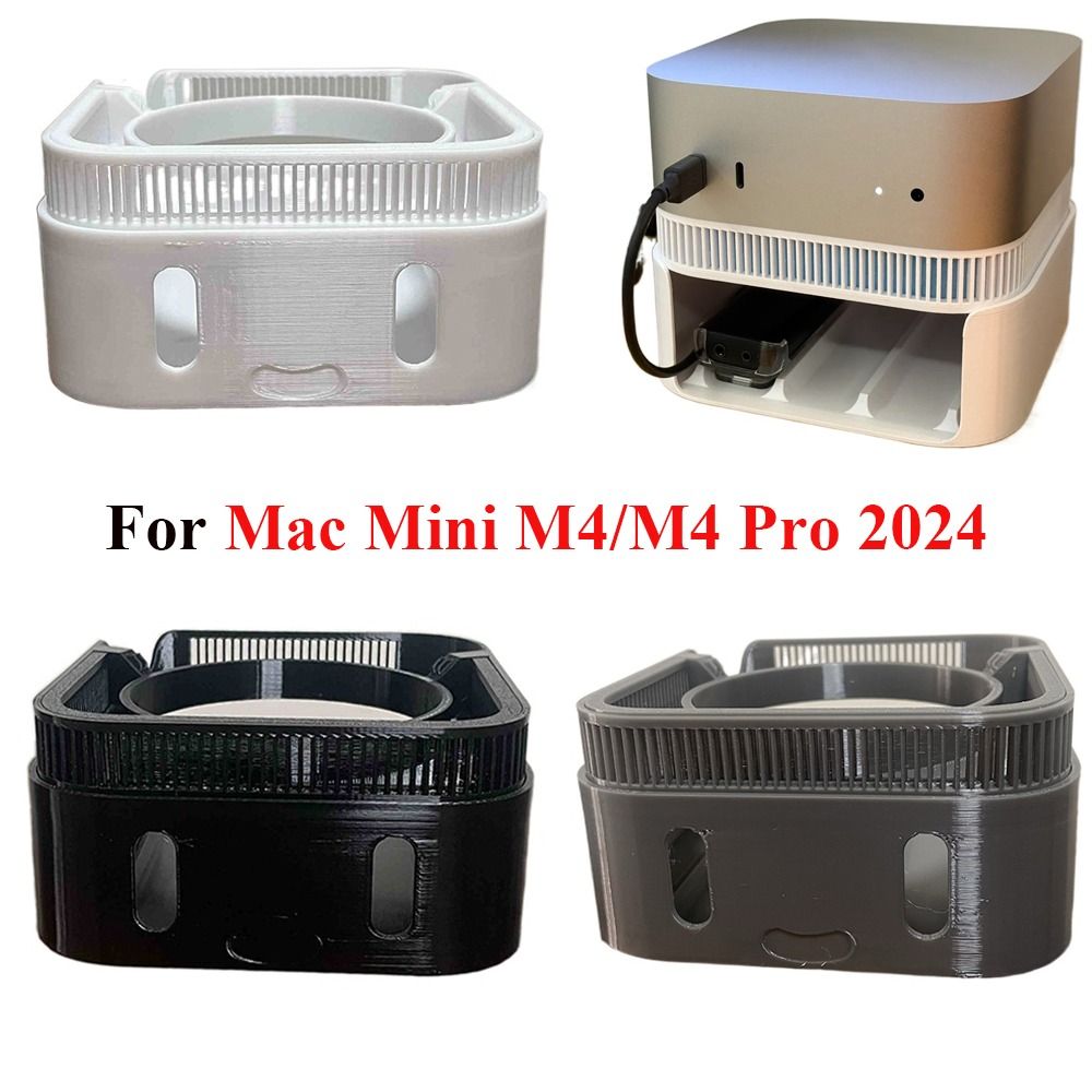 New Dustproof Host Base Heightening Anti-Slip Heat Dissipation Bracket 3D Printed Cooling Mount Stand for Mac Mini M4/M4 Pro 2024