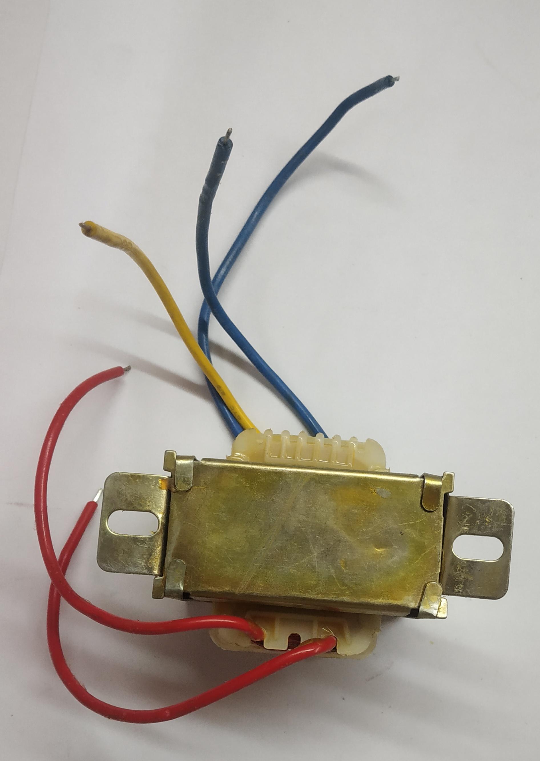 TRANSFORMER 1000 mAH, 220V AC INPUT TO OUTPUT 12V *2 ,50 Hz, 1 AMP. 