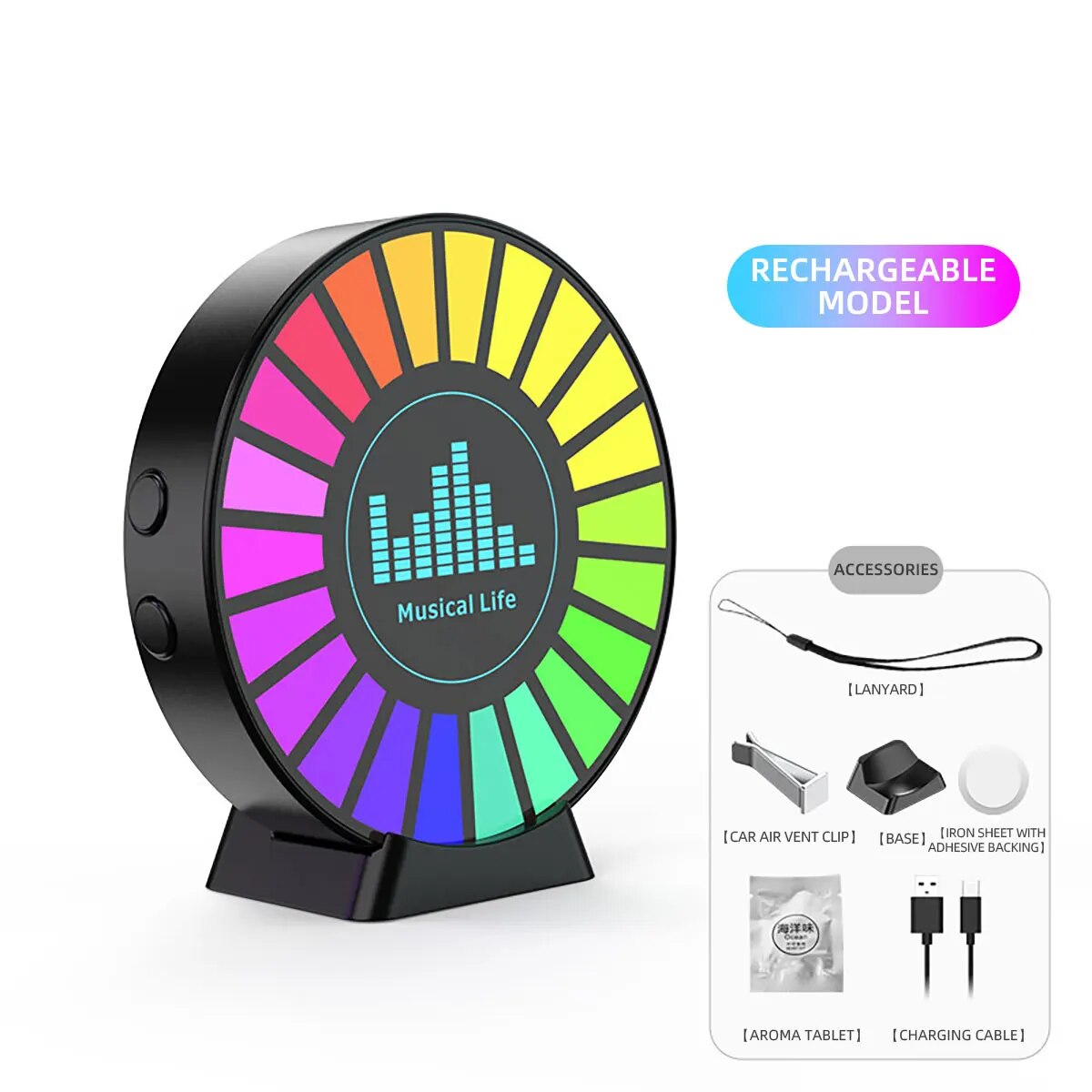 Car 256 Colors Music Rhythm Lamp Air Freshener RGB Atmosphere Light Auto Interior Perfume Diffuser Fragrance Accessorie Magnetiz. 