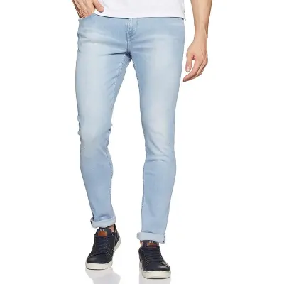 Slim-Fit Stretchable Denim Jeans Pant For Men - Light Blue - Pant - Pants  For Men - Pant