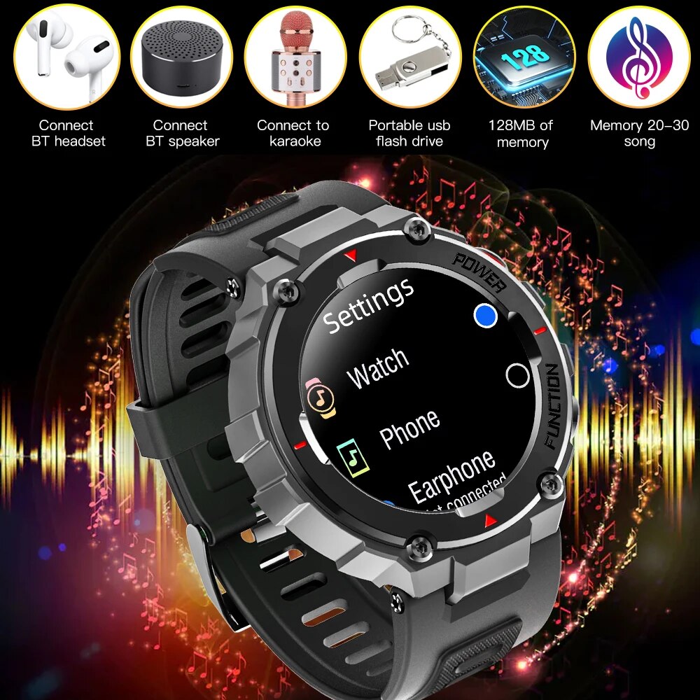 JOEME F26 Bluetooth Call Men Outdoor Military Sport Smart Watch 320mAh Long Standby Heart Rate Blood Pressure Monitor Smartwatch. 