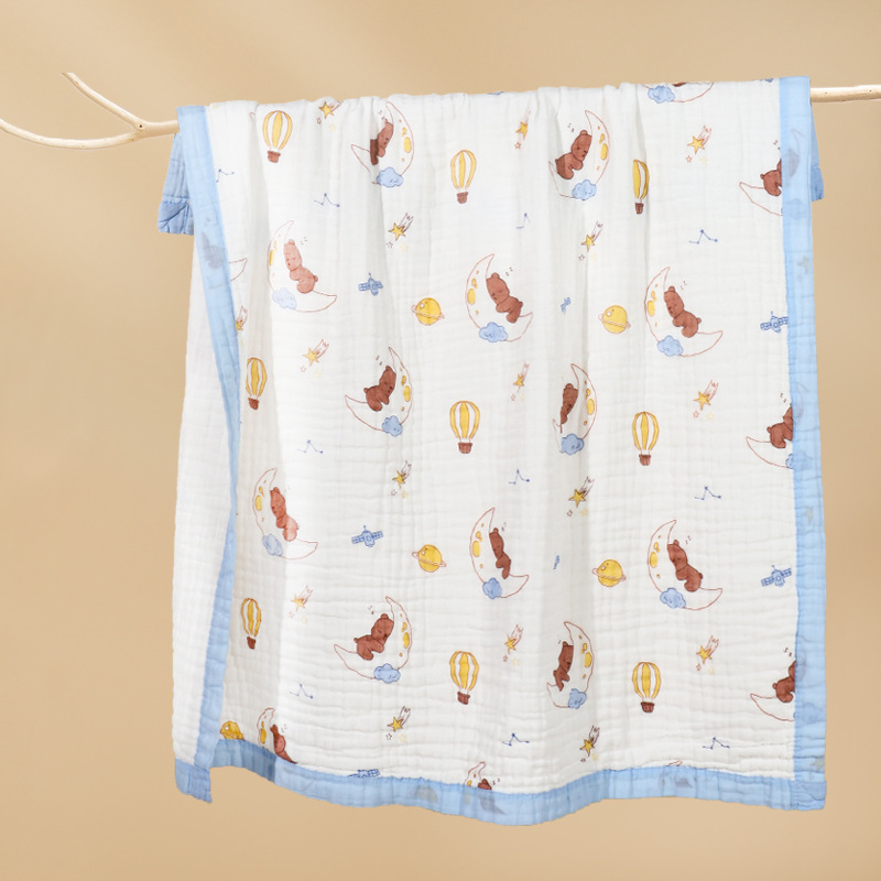 Baby Class A cotton six-layer gauze bath towel cartoon children's blanket baby products newborn coating