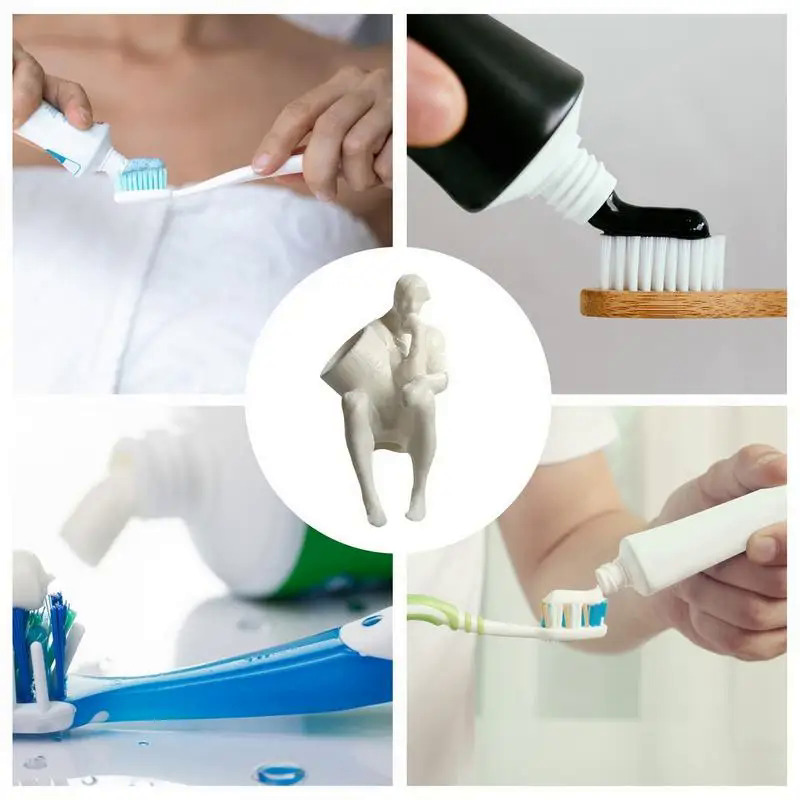 1Pc Creative Funny Thinker Pooping Little Man Toothpaste Squeezer Novelty Weird 3D Toothpaste Head Toothpaste Prank Toys. 