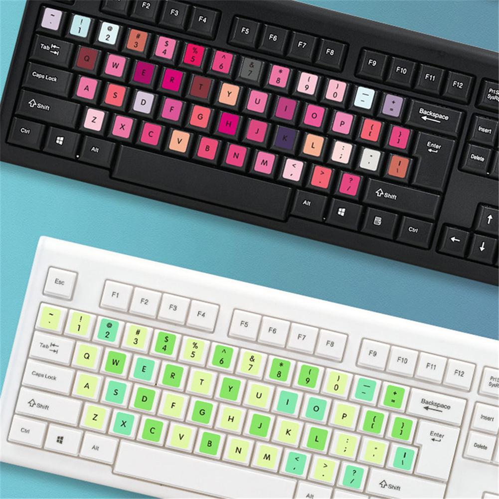 Notebook English Keyboard Sticker Macaron Color Button Sticker For Laptops Desktop Computer Sticker Scrub Repair Film S9Z3