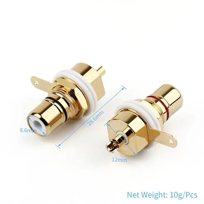 RCA Connector Female Socket Chassis Panel Mount CMC Connectors Audio Jack Red Black Cycle Nut AV Terminal Consumer Electronics. 
