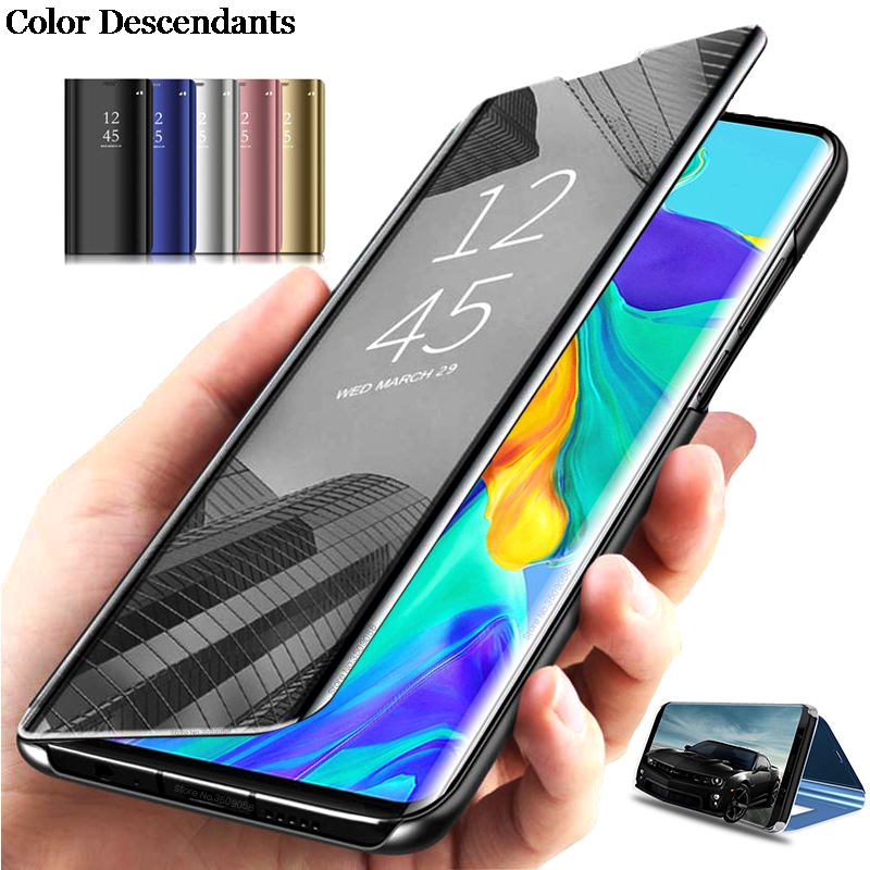 Luxury Mirror View Smart Flip Case For Xiaomi Mi Note 10 Lite