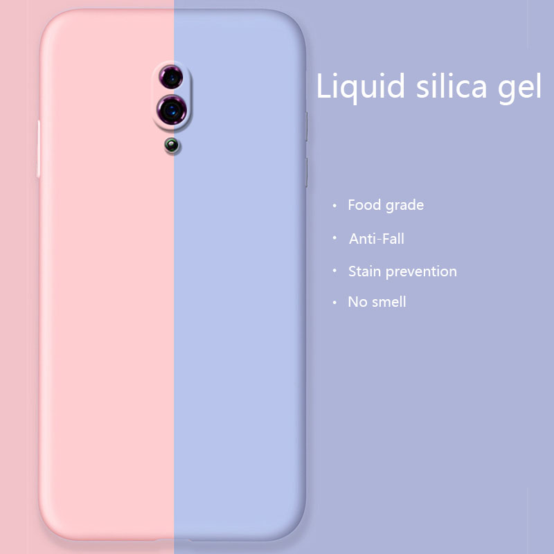 Sroof For OPPO Reno Liquid Silicone Macaron Candy Color TPU Shockproof Soft Phone Case Shell Protector Back Cover. 