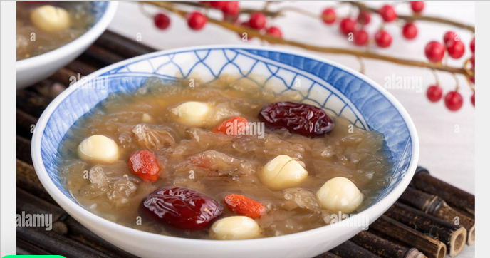 Big Whole Snow Fungi Mushroom Dried Tremella for Dessert 50gm. 