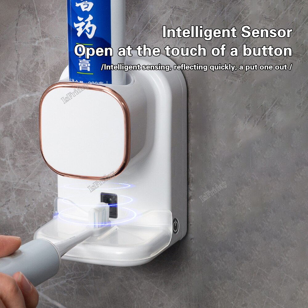 Smart Toothpaste Dispenser 3 Mode Automatic Sensor Electric Wall Mounted Tooth Paste Squeezer USB Removable Bathroom Accessories. 