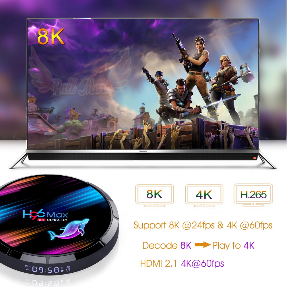 2020 Latest Android 9.0 H96 MAX X3 Amlogic S905X3 chipset 8K Dual Band Wifi Smart Android Tv Box 4GB+64 GB. 
