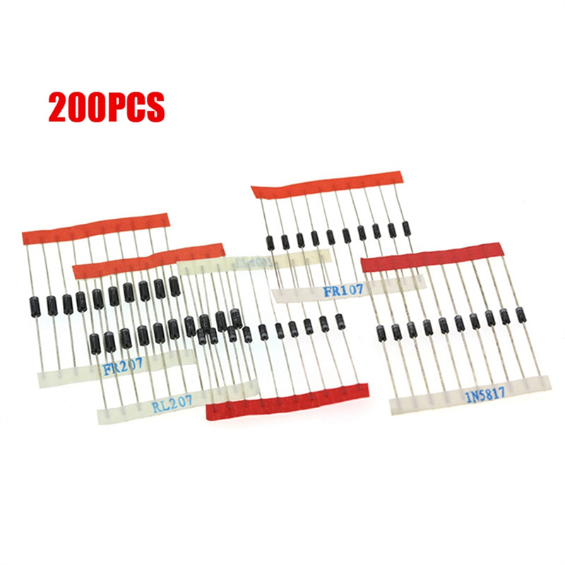200PCS Rectifier Diode Sample Pack 14 Kinds 1N5404 RL207 FR207 FR107 UF4007 Assort. 