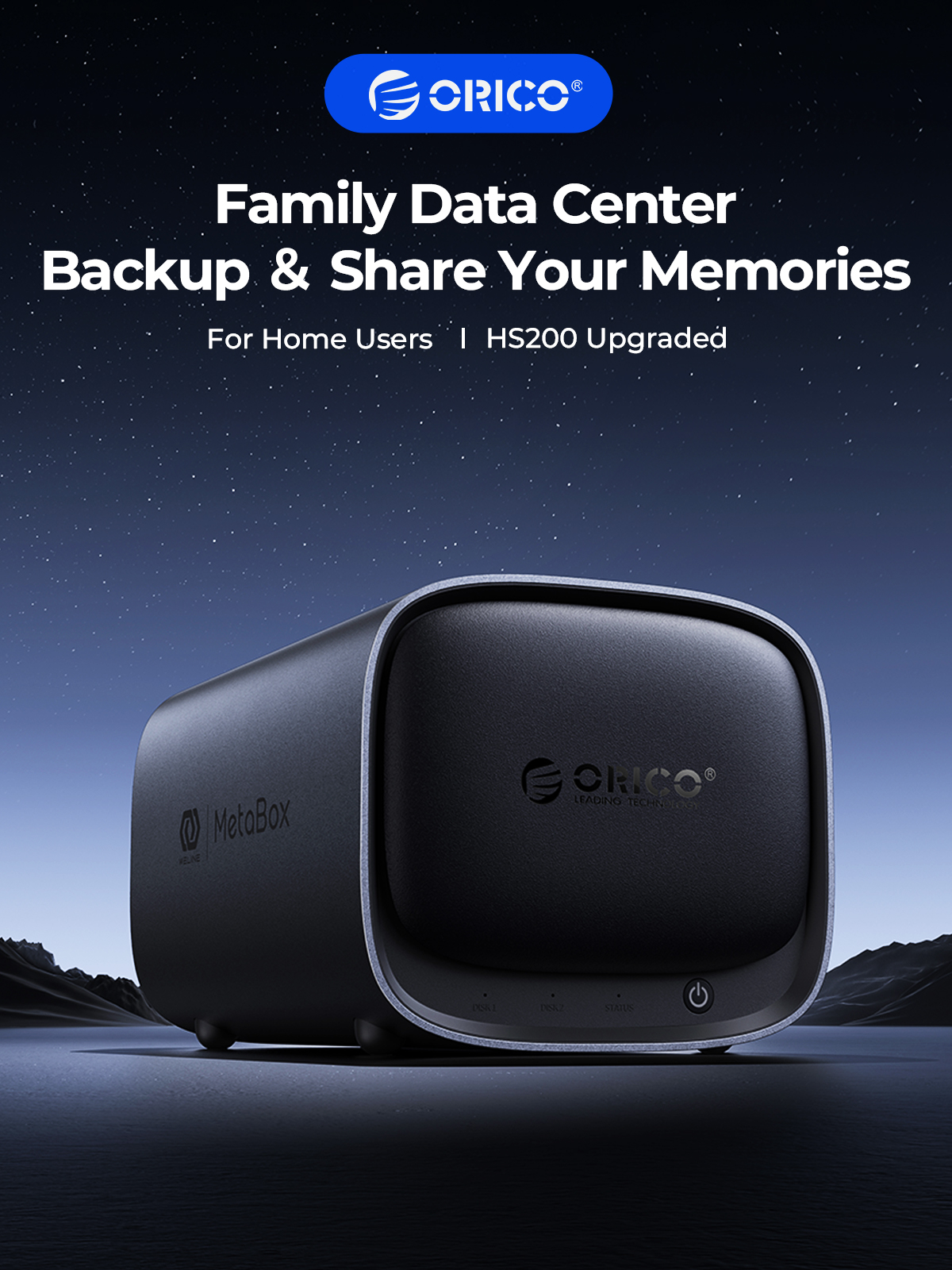 ORICO MetaBox Family Storage 3.5"Type-C Network Attached Storage Support Remote Access Share Data Family Video (Diskless) NAS. 
