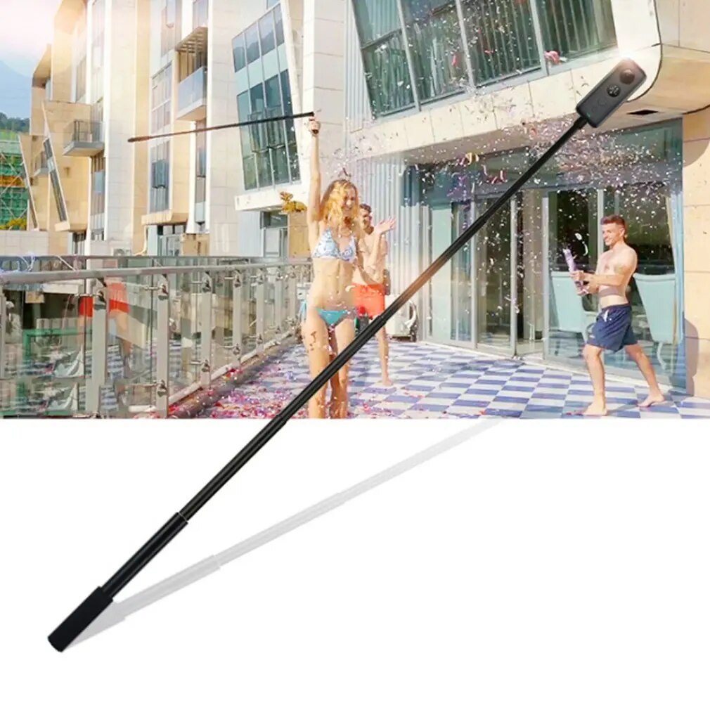 Black Selfie Stick For Insta 360 One X Selfie Stick Sports Camera 360 Degree 2M Time Aluminum Alloy Telescopic Bar. 