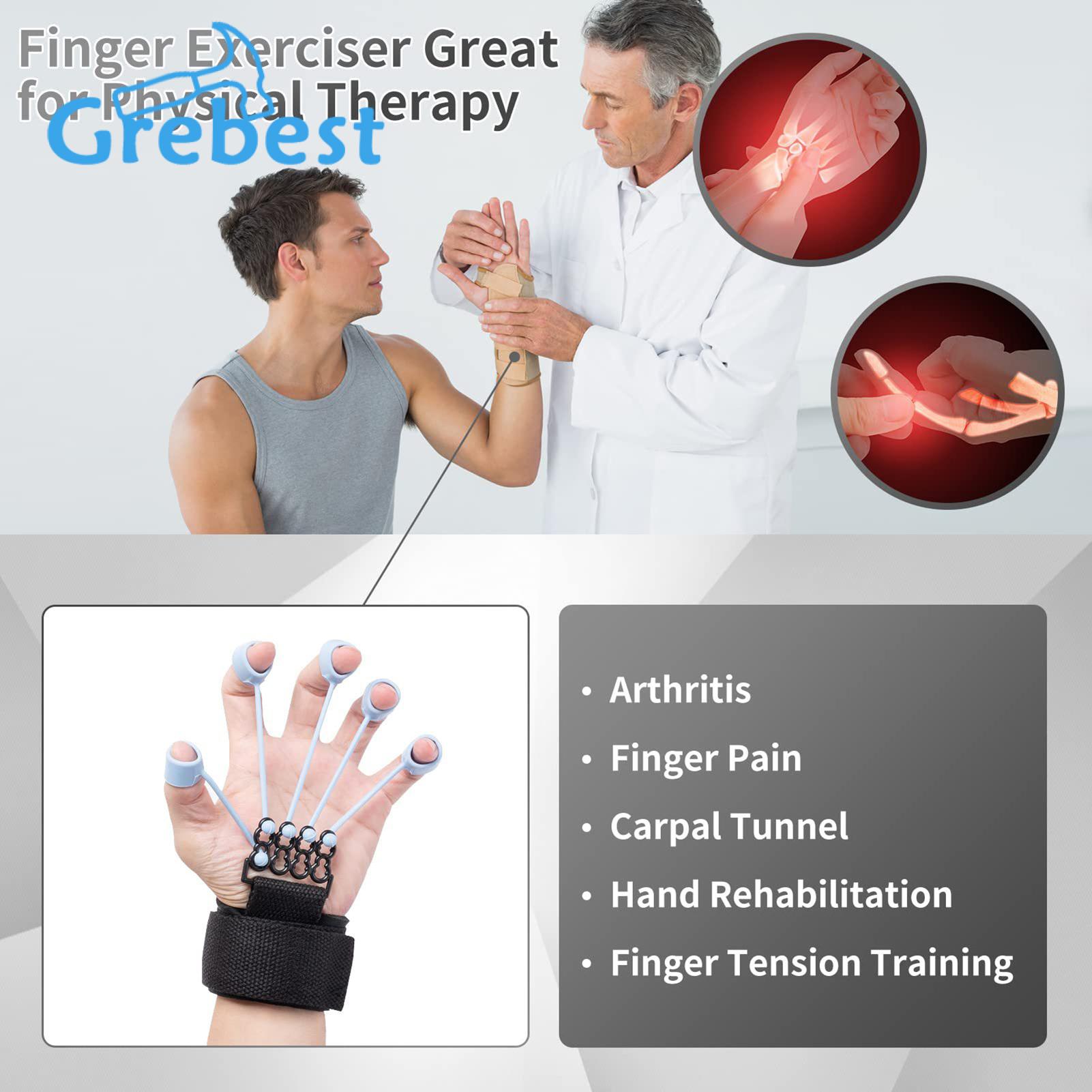 Grebest Finger Exercise Band High Elasticity Five Finger Strength Resistance Bands. 