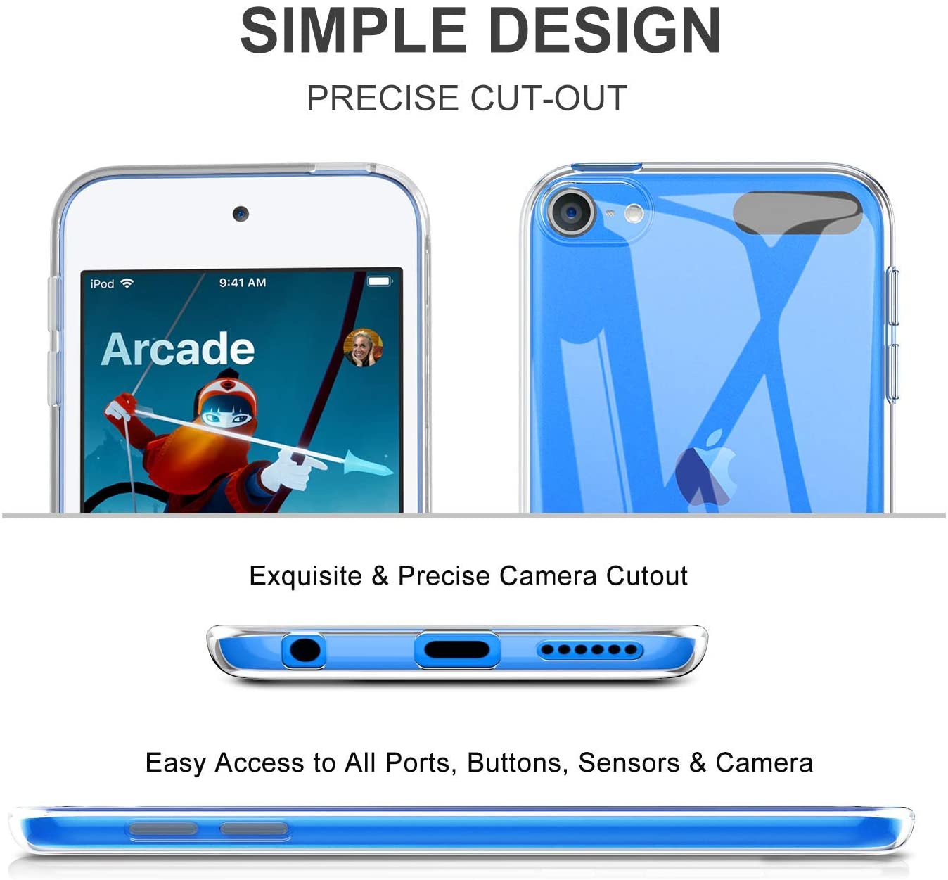Ultra Thin Clear Soft TPU Back Case Cover For Apple iPod Touch 5th 6th 7th Gen Touch5 Touch6 Touch7. 