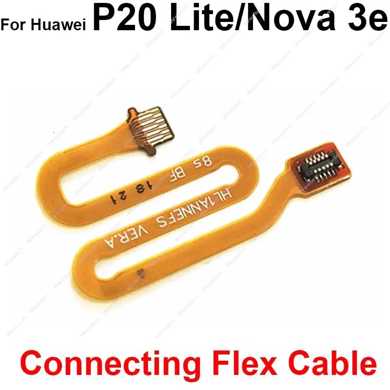 Home Button Fingerprint Sensor For Huawei P20 Lite Nova 3e Return Home Key Sensor Scanner Touch Connecting Flex Cable. 