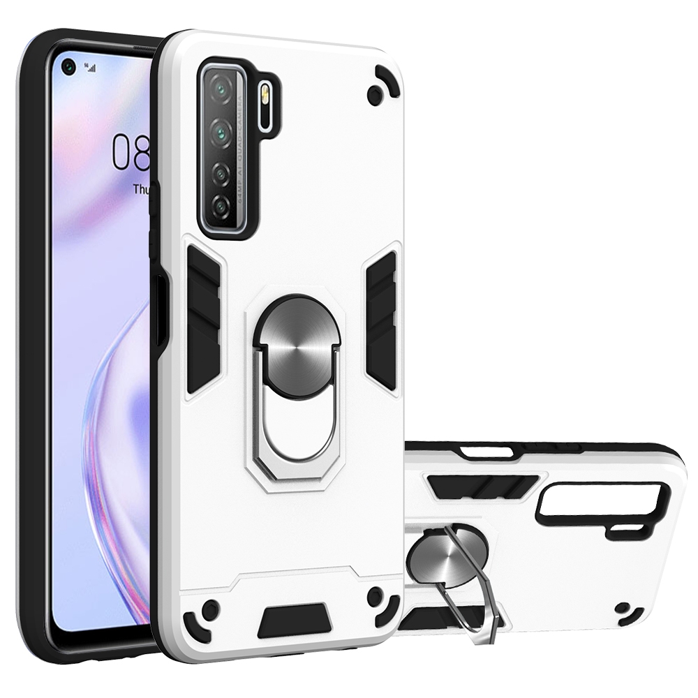 (New)2 in 1 Armour Series PC + TPU Protective Case with Ring Holder For Huawei Nova 7 SE / P40 Lite 5G