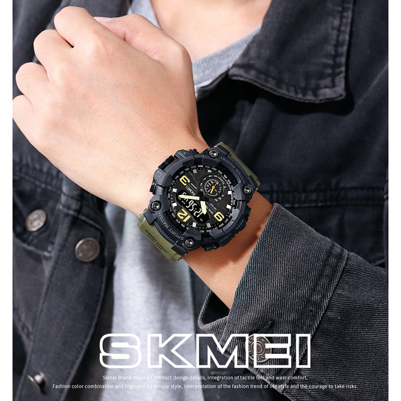 Skmei Official 1637 Men Sports Shock Watch Time Date Week Dual