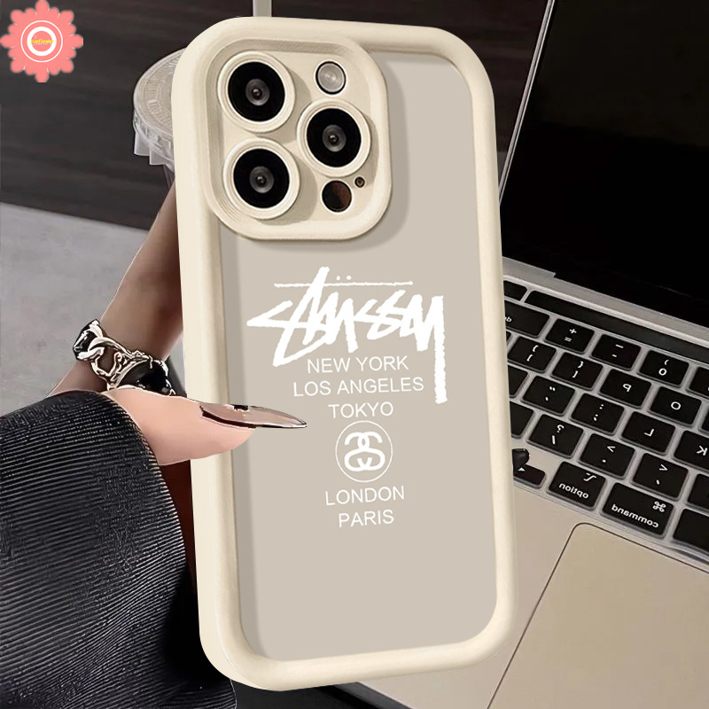 For Vivo Y36 Y03 Y20 Y27 Y100 Y15 Y35 Y02 Y16 Y30 Y22 Y22s Y11 Y12s Y17s Y27s V30 Y17 Y21 Y12 Y20i Y51 Y33s V29 Y21s V27 V25E Y22s Y31 Y91 Simple Trendy Brands Stussy English Case