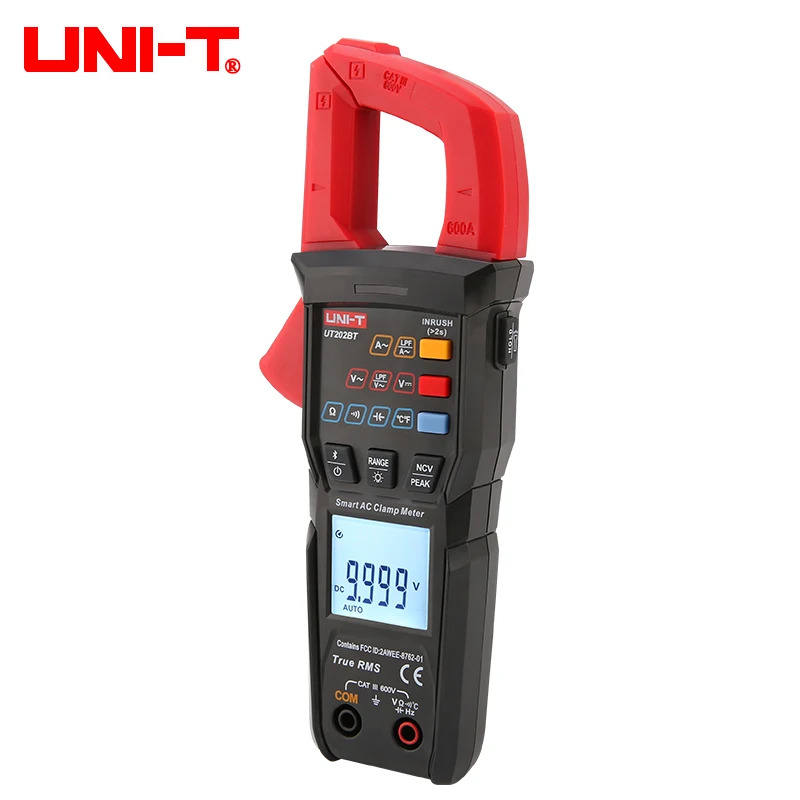 Unit-t new digital clamp meter ut202s ut202 BT Bluetooth connection 600A AC/DC current voltage 9999 counts TRMs NCV ammeter. 