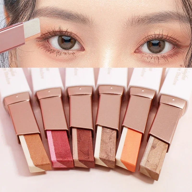 Double Color Glitter Eye Shadow Stick: 2-in-1 Matte & Gradient Waterproof Stereo Eyeshadow Pallete Pen for Gorgeous Eye Makeup. Enjoy effortless application and long-lasting wear with our unique blend of matte and glitter shades, creating a seamless gradi. 