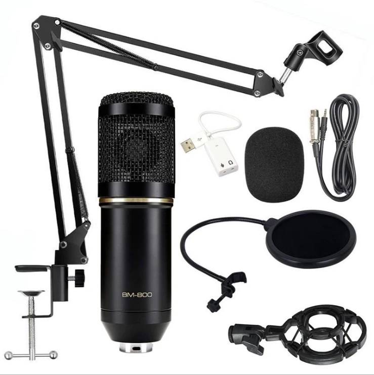 Condenser Microphone Full Studio Setup - BM 800 Mic Condenser Microphone For Studio Recordng or Youtuber. 