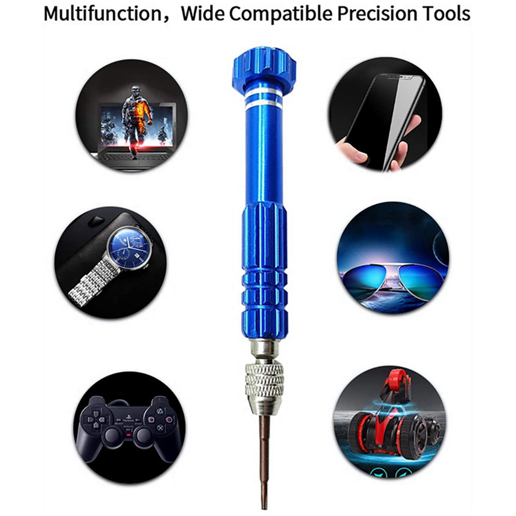 2set Magnetic 6 in 1 Tiny Screw Driver Kit, Small Screwdriver Set Perfect Mini Screws for Cell Phones, Watch. 