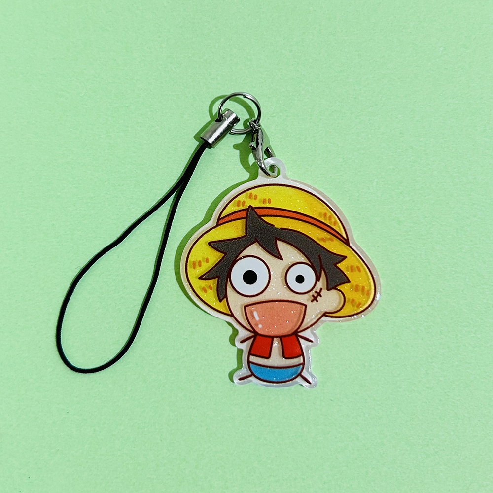 Japanese Anime Cartoon Acrylic Keychain Resin Epoxy Mobile Phone Multi-using Keychain Pendant. 