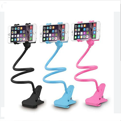Phone Stand with Long handle_360 degree rotate Long Mobile Stand_Universal Flexible Long Arms Lazy Bed Desktop Mobile Phone Holder Stand - Black. 