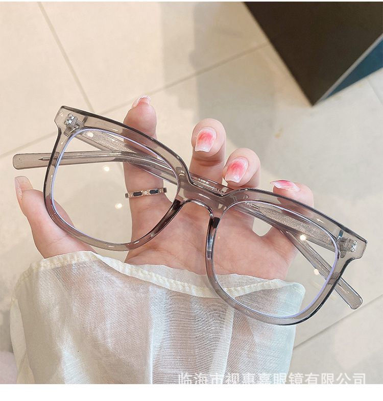 Internet celebrity black frame no-makeup glasses, women's Korean version of tide myopia, can be matched with power, anti-blue light, Xiaohongshu, flat glasses, men
