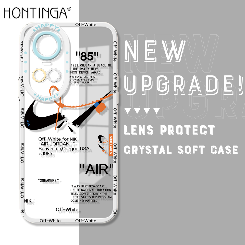 Hontinga for OPPO Reno10 Pro 5G Back Cover Pop Icons Camera Protection Transparent TPU Soft Phone Case