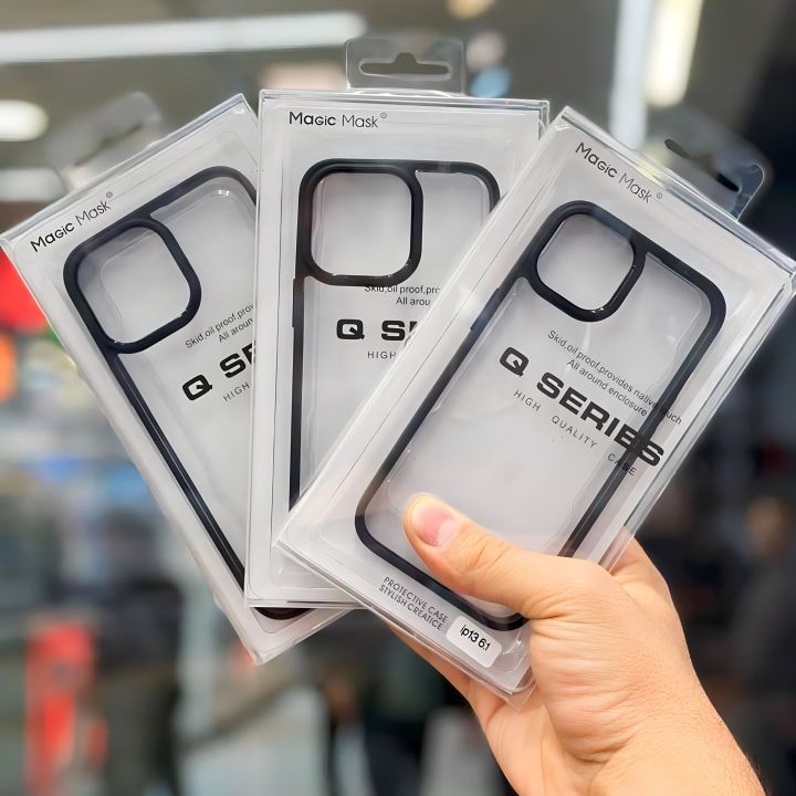 Magic Mask Q Series Cover For iPhone 16 pro max/16 pro/16/15 pro max/15/14 Pro Max/14pro/14plus/14/13 pro max/ 13 pro/13/12/12 Pro/12 Pro Max/11/11 Pro/11 Pro Max/6/6s/6 Plus/7/7Plus/8/8 Plus/X/XS/XS Max/XR All Around Full Protection Skid Proof Transparen