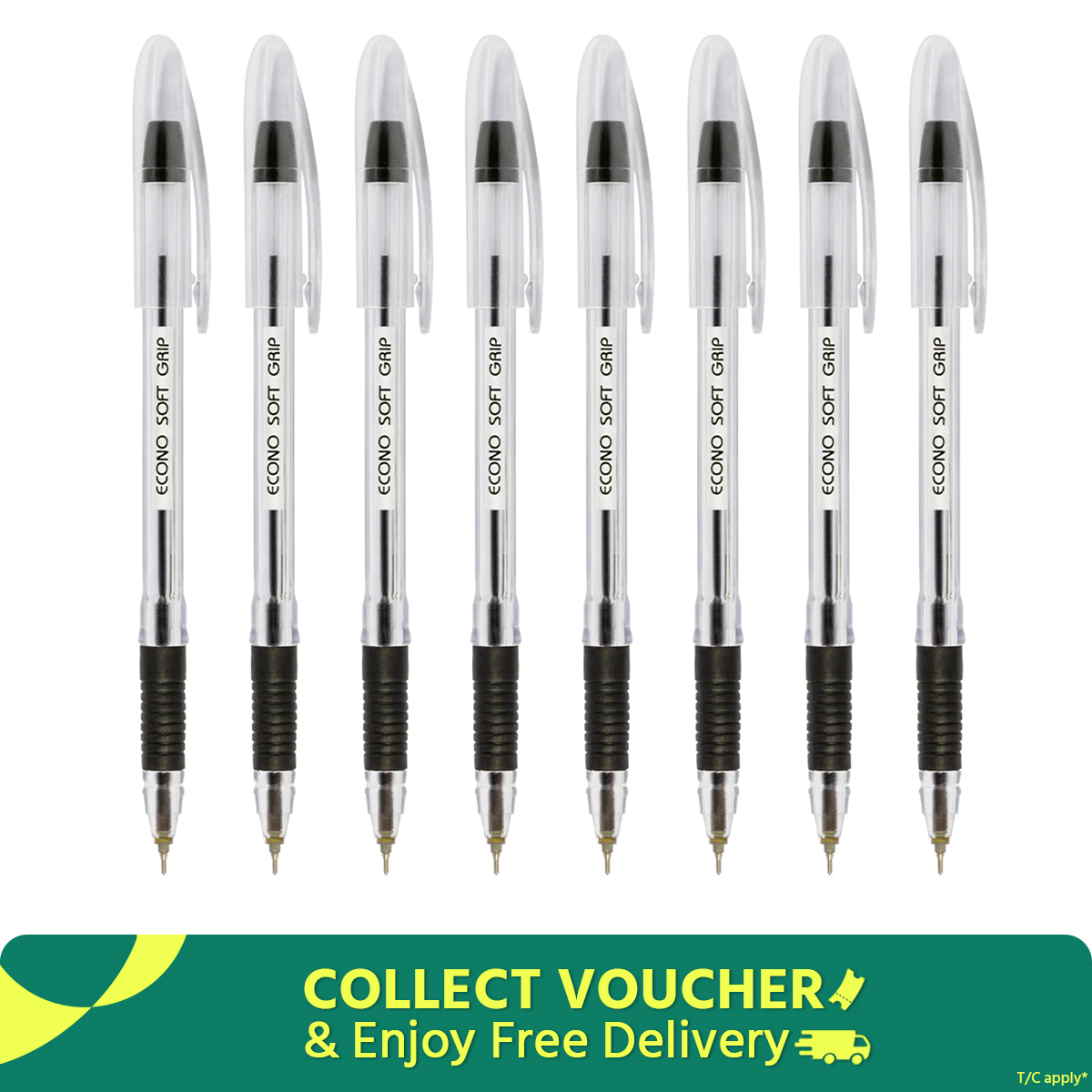 Econo Soft Grip Ball Pen - Pack of 20 pcs pens - Smooth Writing Experience -for Home and Office Use by Econo Brand
