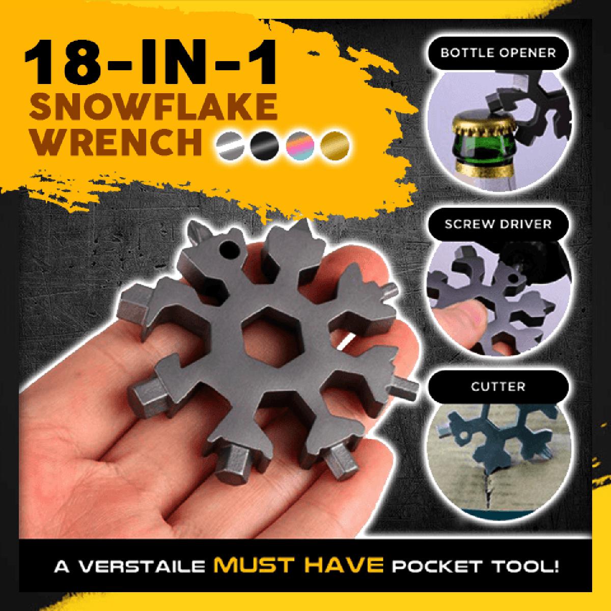 18-in-1 Snowflake Stainless Steel Multitool,Bottle Opener/Wrench/Screwdriver/Hand tools with Keychain, Tool Kit for All Occasions, Gadgets. 
