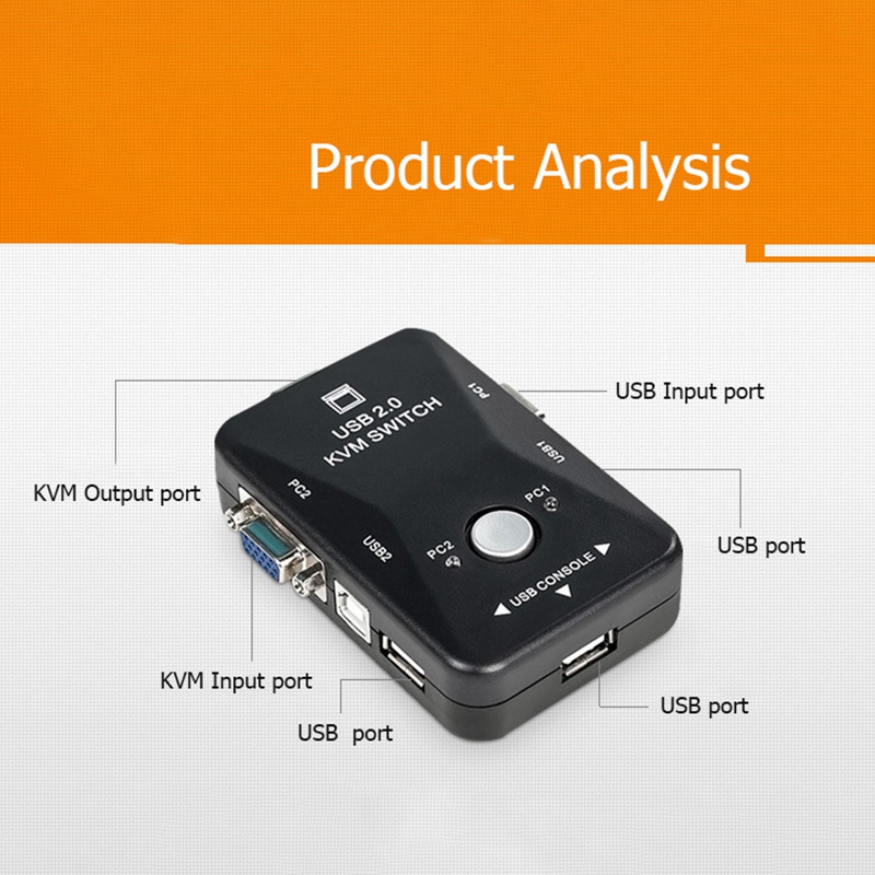 【Lejia】Usb 2.0 Switch 2 Usb Switcher 1920*1440 Vga Svga Splitter Box For Computer Sharing Monitor Keyboard. 