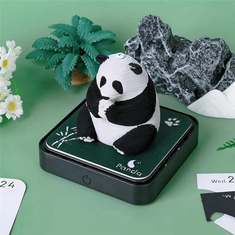 3D Art Calendar 2024, Time Piece Calendar Panda Memo Pad Rip Paper Carving DIY Sticky Note Durable Easy Install. 