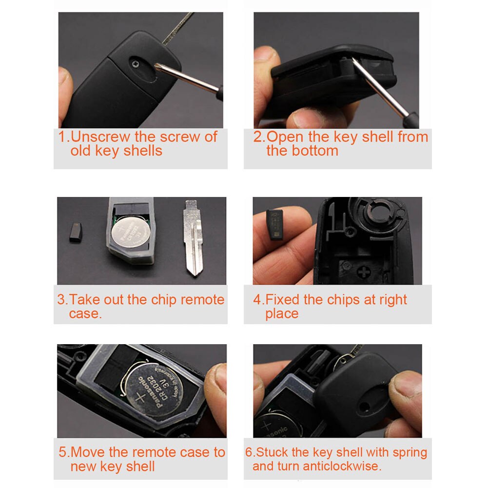 2 Buttons For Chery A5 Fulwin Tiggo E5 A1 EASTER Car Key Case Remote Key Shell Fob Blank Key Folding Flip Uncut Blade-black. 