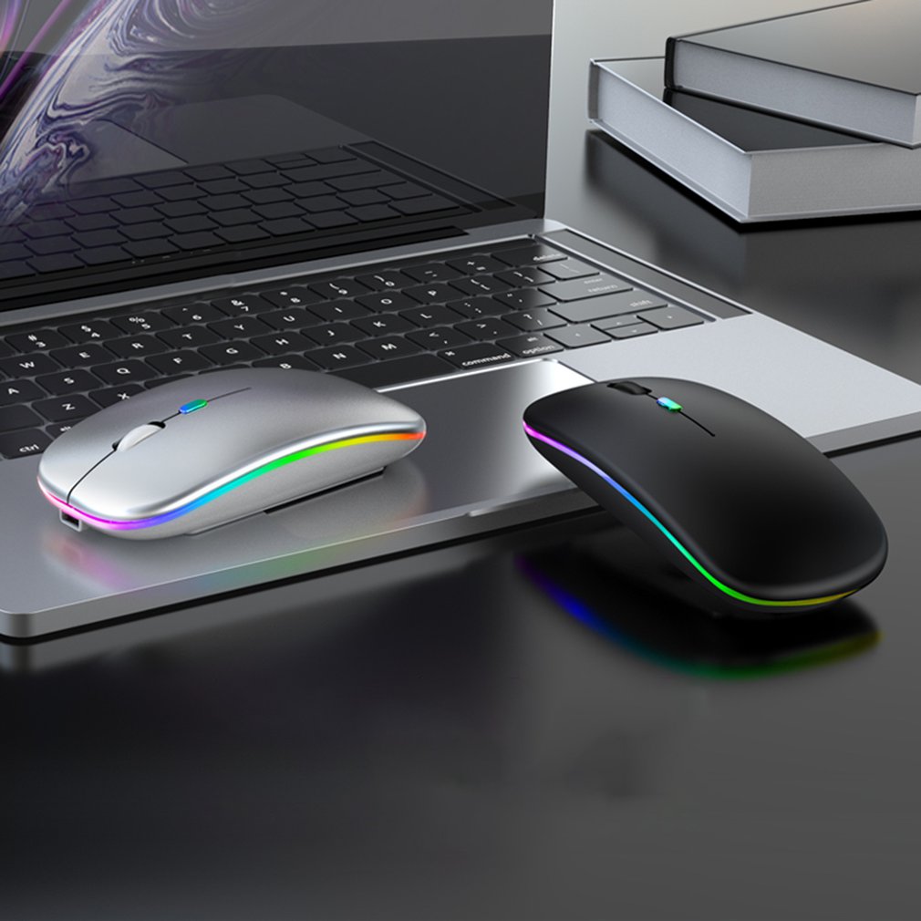 Bluetooth Wireless With USB Rechargeable RGB Mouse BT5.2 For Laptop Computer PC Macbook Gaming Mouse 2.4GHz 1600DPI
