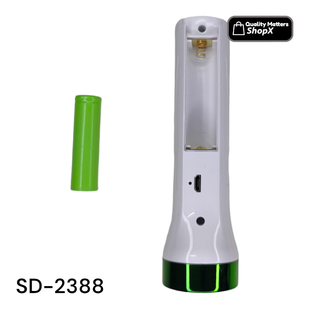 Torch Light SD-2388 Rechargeable 2 In 1 LED COB 500mAh Removable Battery. 