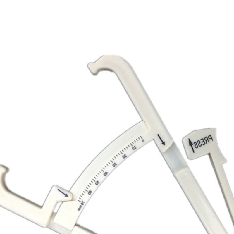 Caliper Tool Tester With Measure Chart for Accurate Skinfold Body Fat Percentage-white. 
