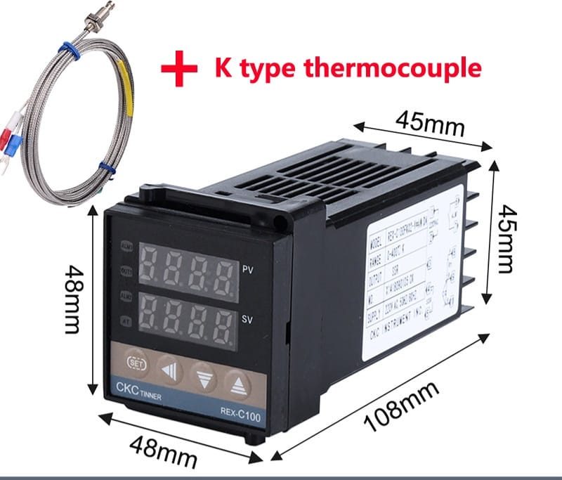 Temperature Controller Digital RKC REX-C100FK02-MV*DA 220V AC. 