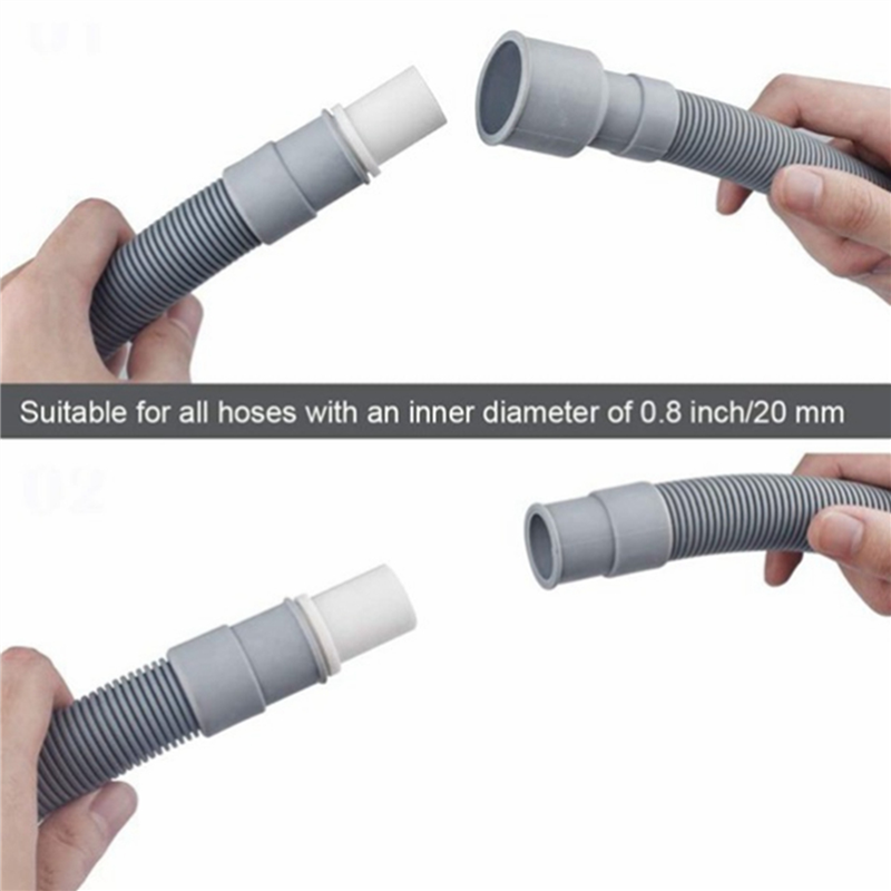 2X Automatic Drum Washing Machine Drain Pipe Drain Hose Fittings, 4 Meter