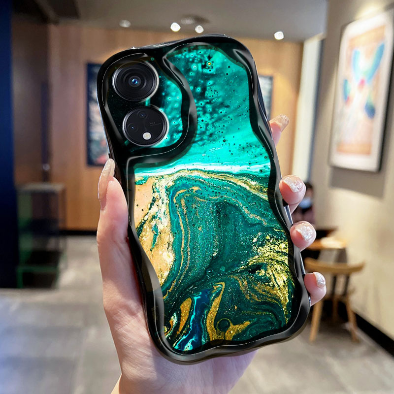 3C VictoryEagle】Vrqr wavy edge phone case for Oppo T 5G mobile - Main Image