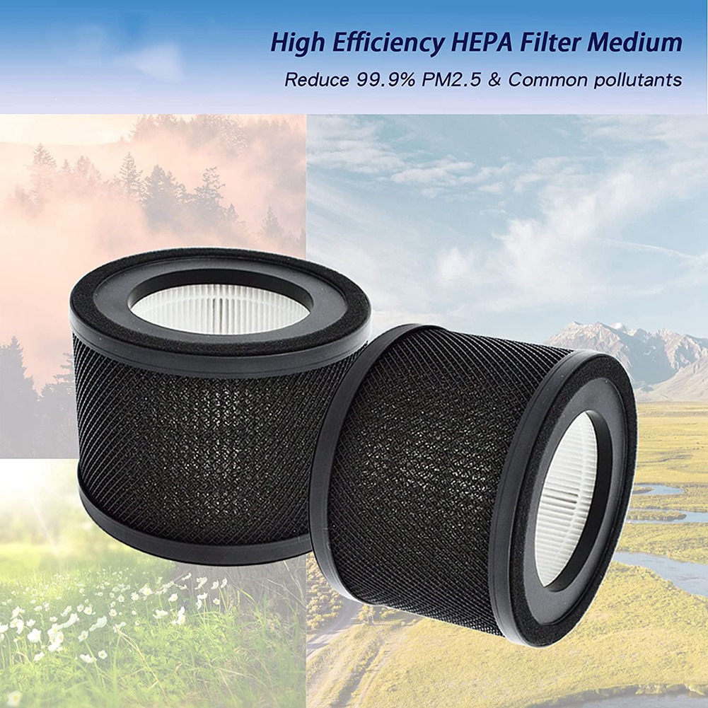XHHDQES 2-Pack Replacement TRUE HEPA Filters Compatible for TaoTronics TT-AP001 and VAVA VA-EE014 Air Purifiers. 
