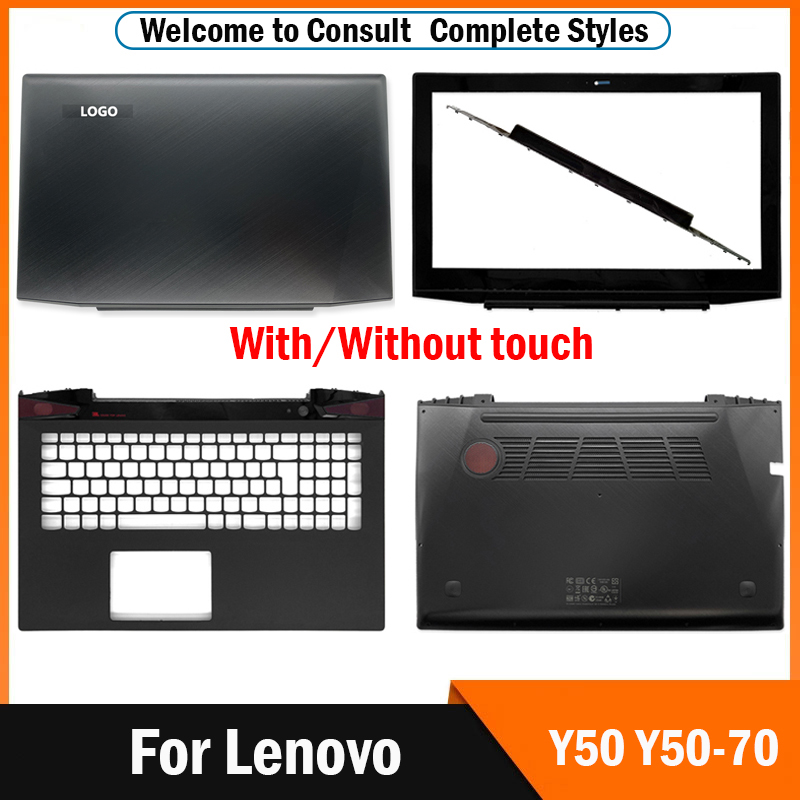 For Lenovo Y50 Y50-70 non touch am14r000400 with touch am14r000300 laptop LCD back cover/front bezel/hinges/palmrest/bottom case