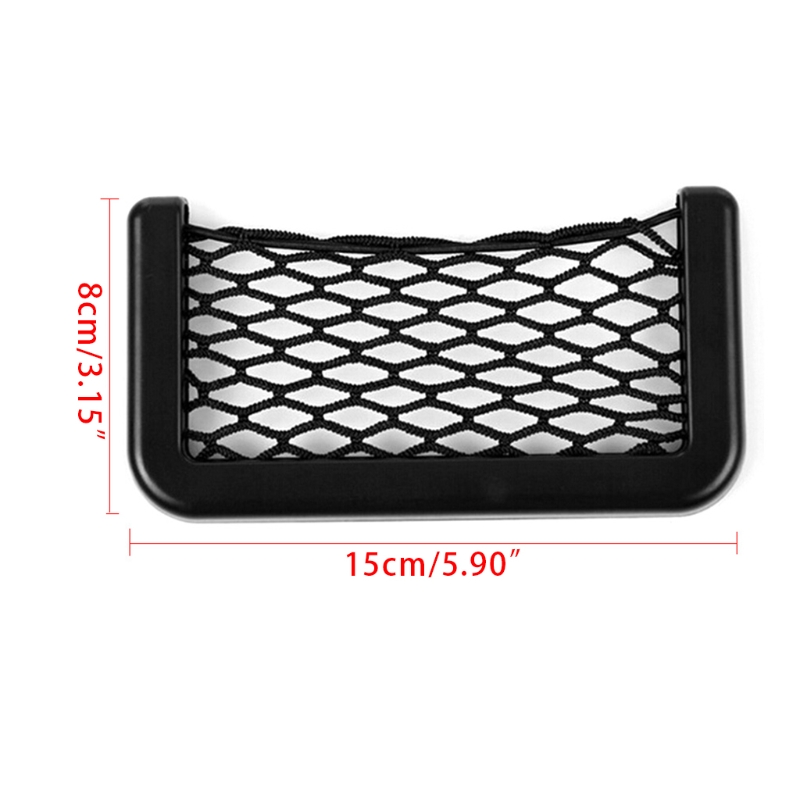 Black Net Car String Adhesive Frame Mesh Netting Chart Pocket Bus Hall Backrest Rear Cargo Net Framed Stretch Mesh 918B. 