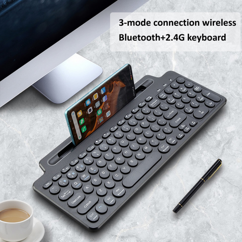 2.4G Wireless Bluetooth Keyboard with Number Touchpad Mouse Card Slot Numeric Keypad for Android IOS Desktop Laptop PC TV Box. 